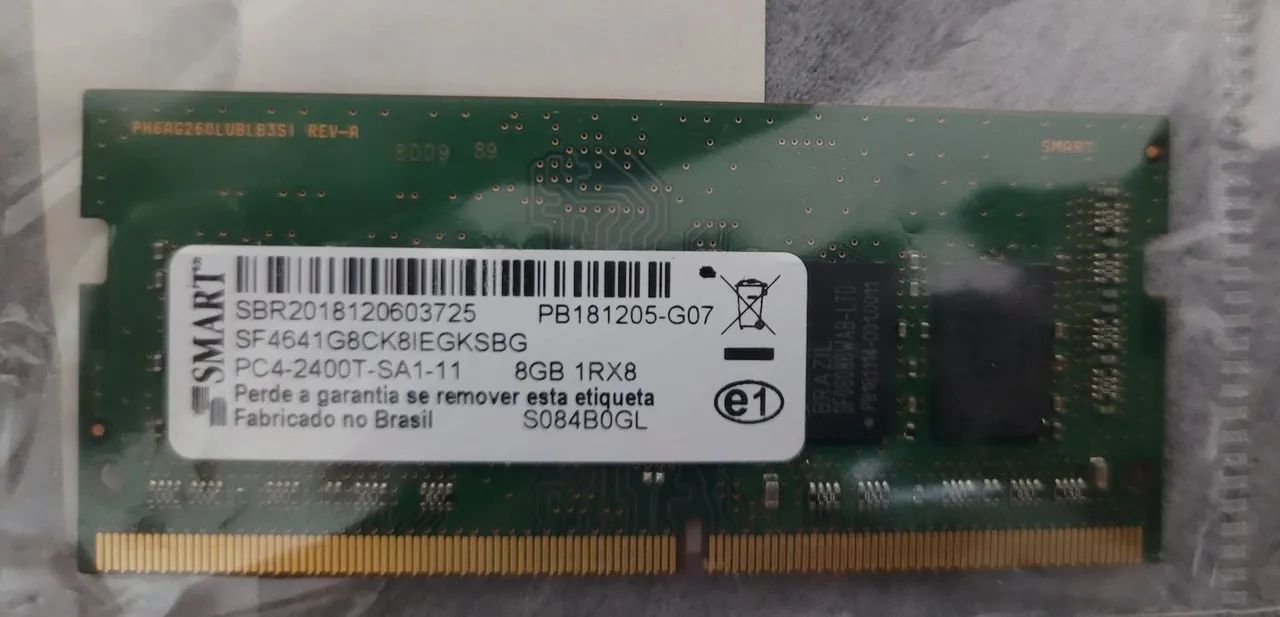 Memória 8gb notebook ddr 4