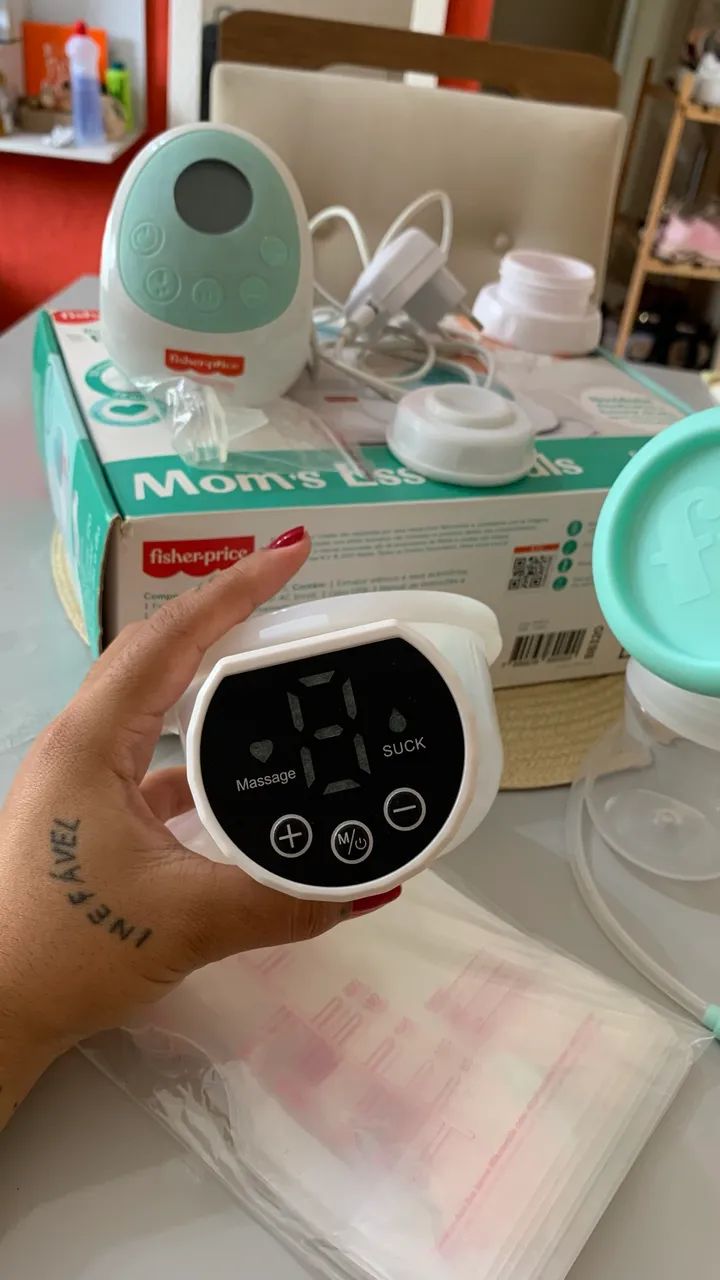 Bomba Extratora de Leite Fisher-Price + Bomba Hands Free + Brinde - Foto 5