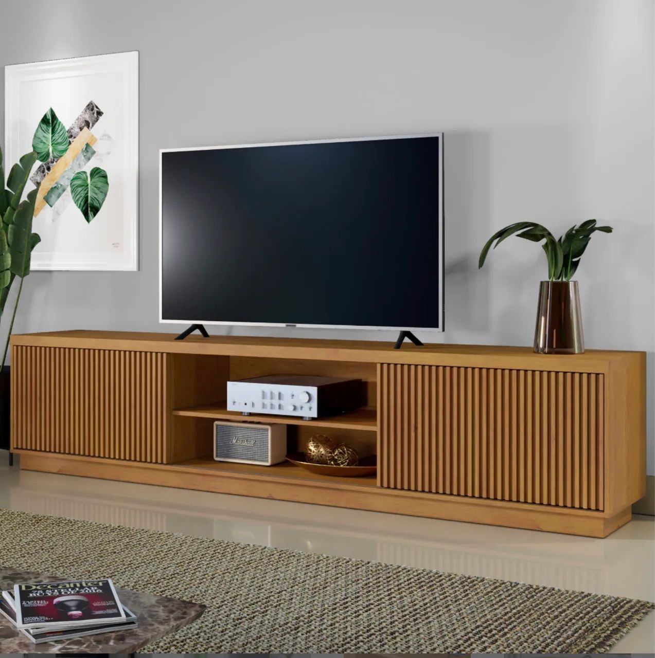 Rack Arezzo até 75? - 100% MDF, Ripado Exclusivo e Máxima Imponência