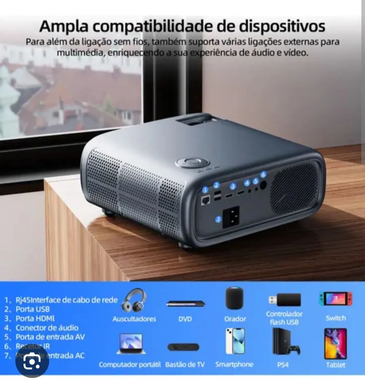 Projetor semi novo e com garantia marca betdown ac1053 - Foto 4