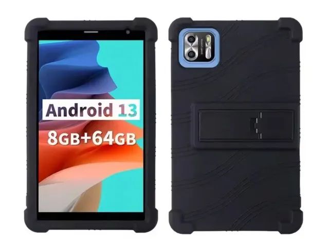  Vendo Capa cor preta, anti-choque de silicone - tablet 8 polegadas - PRITOM/Tronpad B8/NE