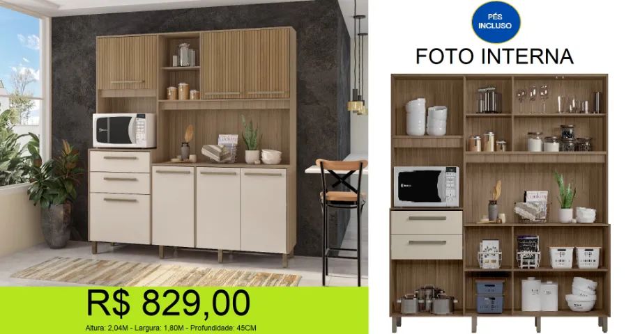 Cozinha compacta com amplo espaço interno - Parcelamos sem juros!  - Foto 3