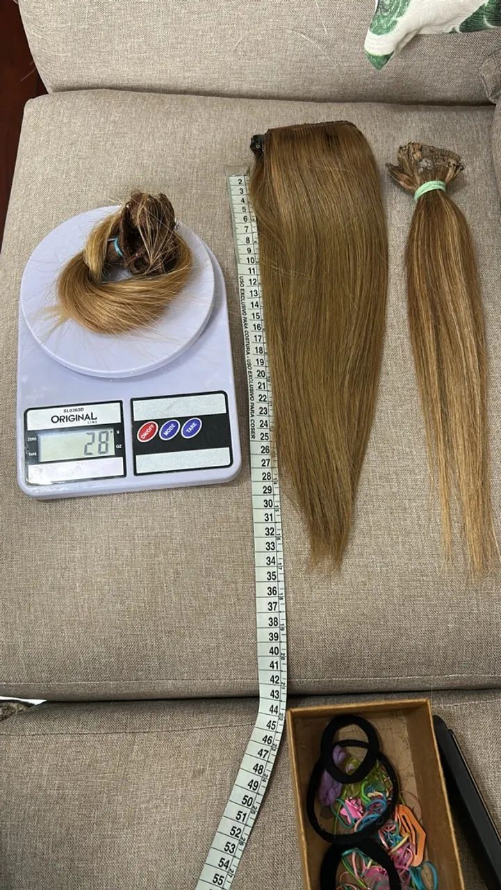 Cabelo humano mel 35 cm 165 gramas  - Foto 4