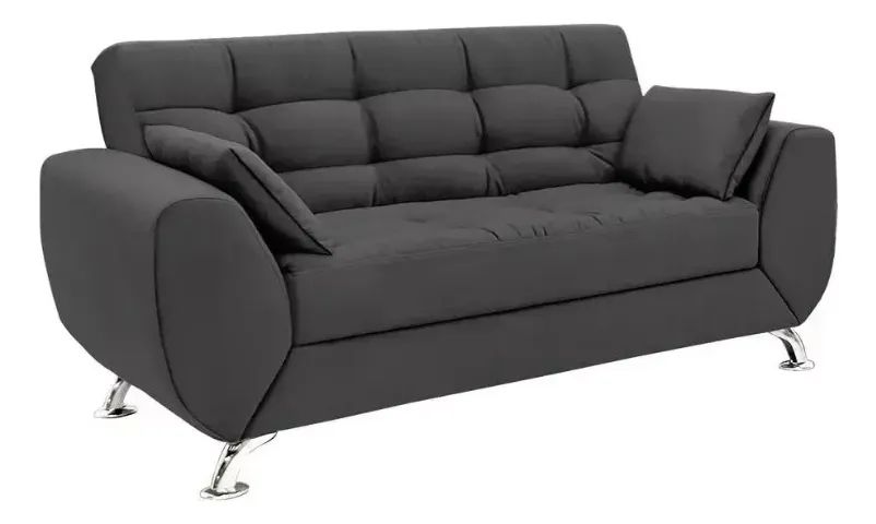 Sofá 2 Lugares Larissa Suede Cinza - Modern - Foto 3