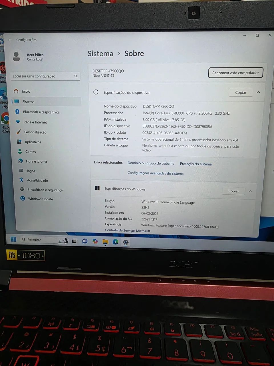 Notebook Acer nitro  - Foto 5