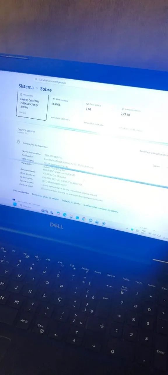 Notebook Dell I7 8° geração 16 RAM SSD 500GB HD 2tb - Foto 5