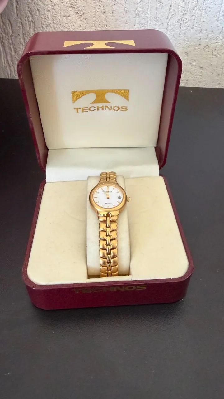 Relógio Technos Feminino Banhado a Ouro + Caixa Original