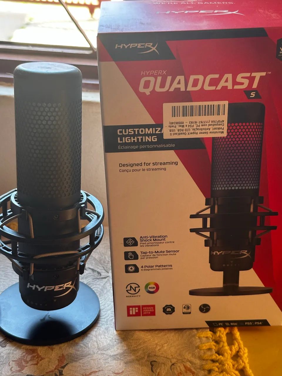 HyperX QuadCast S NOVÍSSIMO - Microfones e Gravadores - Guará II