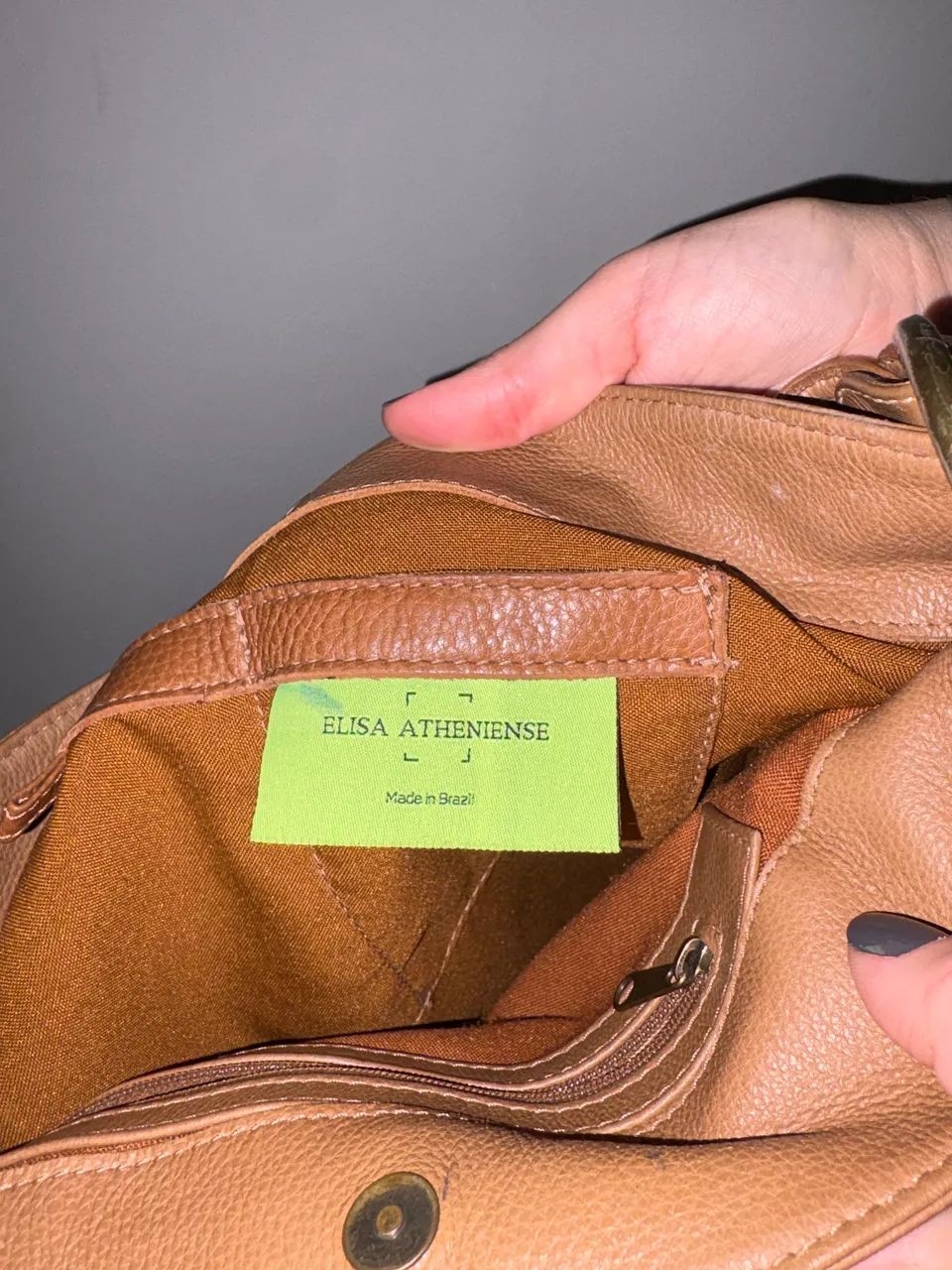 bolsa couro marrom - Foto 4