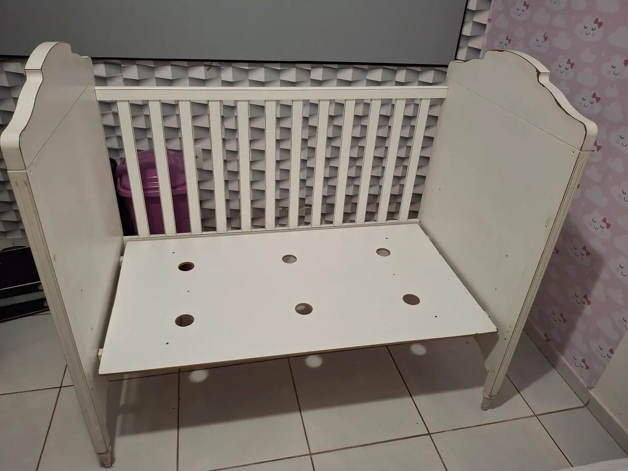 Berço americano branco + colchão impermeavel + dossel - Foto 4
