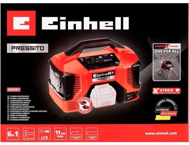 Compressor ar pressito hibrido com bateria de 18v-2.5ah ( Einhell )