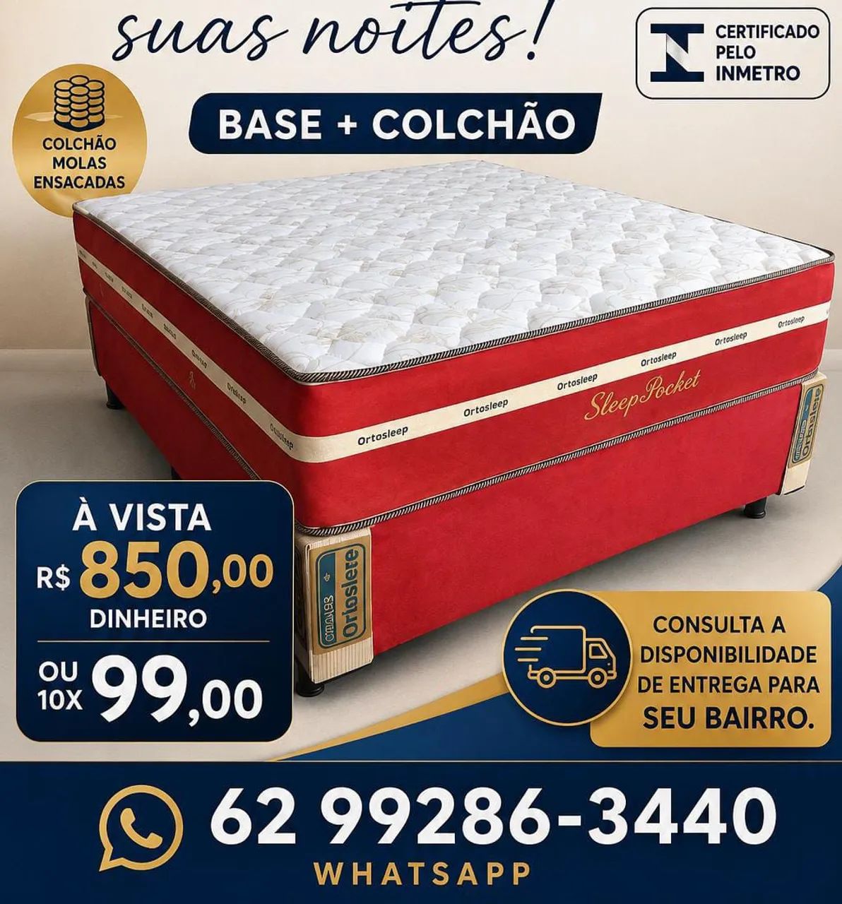 Cama casal molas ensacadas colchão 25cm