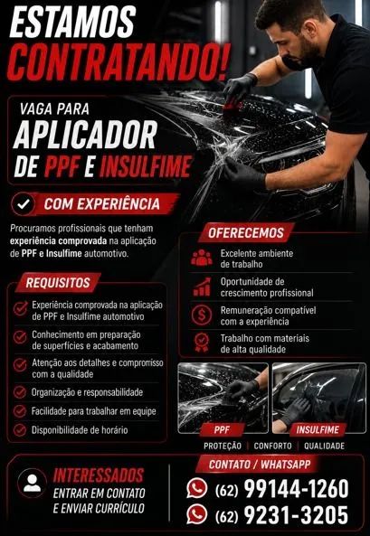 Aplicador PPF e insufilme 