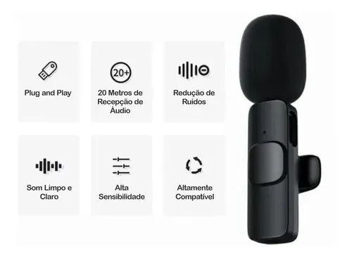 Microfone de Lapela Sem Fio - Iphone - Tipo C - Foto 2