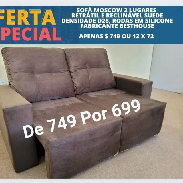 Sofá retrátil e reclinável 1.80 de comprimento apenas 699( novo da loja  nunca usado - Móveis - Rio Acima, Votorantim 1145546722 | OLX