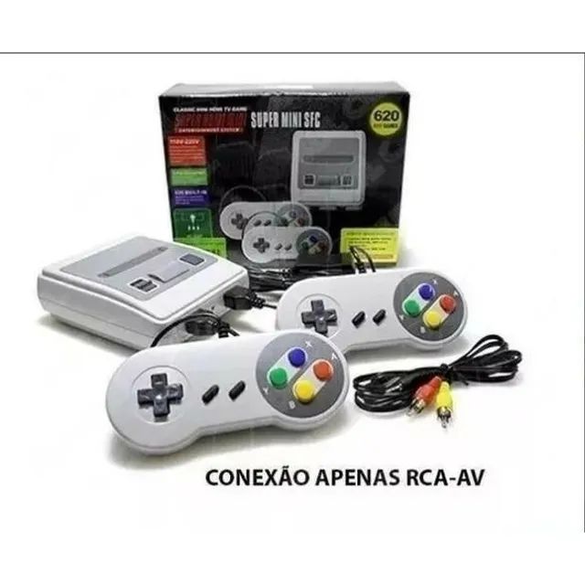 Mini Video Game Retro Emulador Super Mini Sfc Com 620 Jogos Classicos 8 bit  02 Controles Nintendo