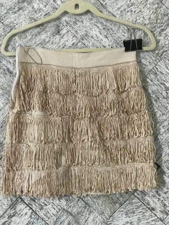 Saia de franja para dança 