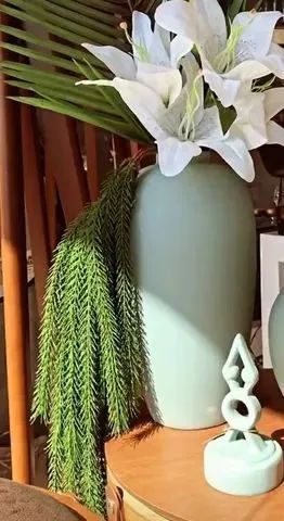 Jarro grande para decoração com tampa Cor Bege