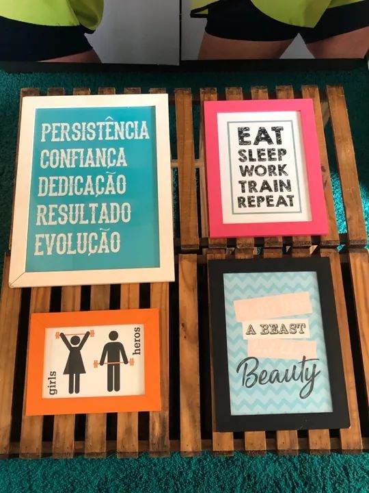 Quadro com frases decorar (kit com 4 quadros)