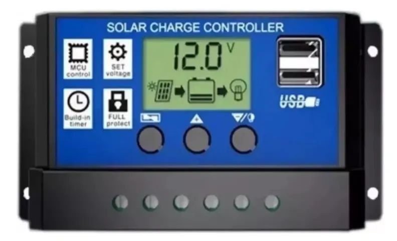 Controlador Solar Carga Pwm Lcd 30a + conector mc4 brinde
