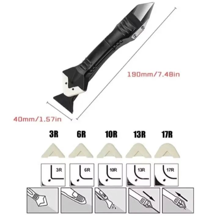 Espátula Removedor de Silicone | Raspador Calafetagem | 5 Tipos de Acabamento para Piso - Foto 4