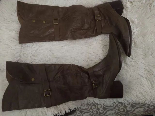 Bota modelo  Boho chic Marrom couro NR 37