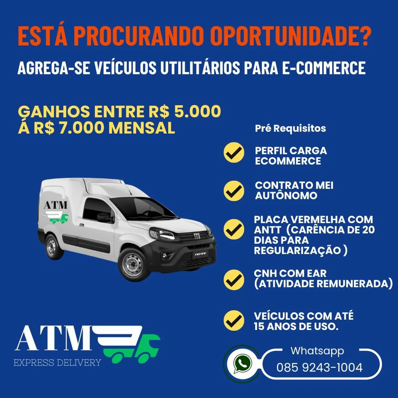 PARCEIROS COM CARRO UTILITÁRIO 