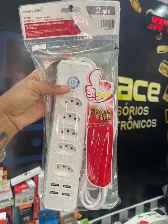 Filtro de linha Com 5 tomadas Entrada Universal 2