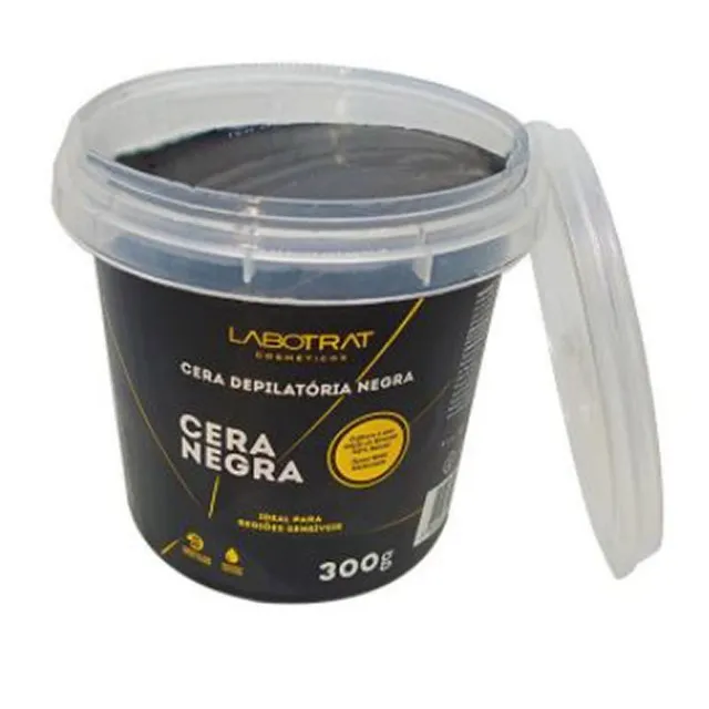 Cera para Depilação Negra 300g Labotrat Pode Ir ao Forno Microondas Removível com água