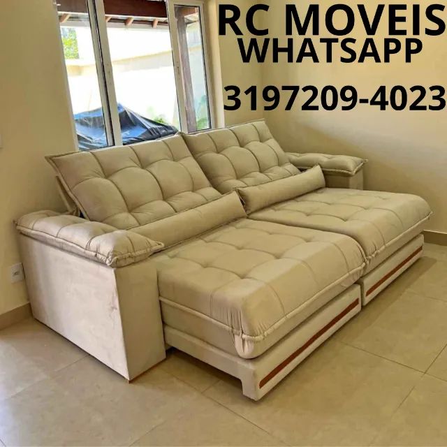 Sofá Barcelona Premium - Retrátil, Reclinável, Euro Pillow 30cm e Molas Ensacadas