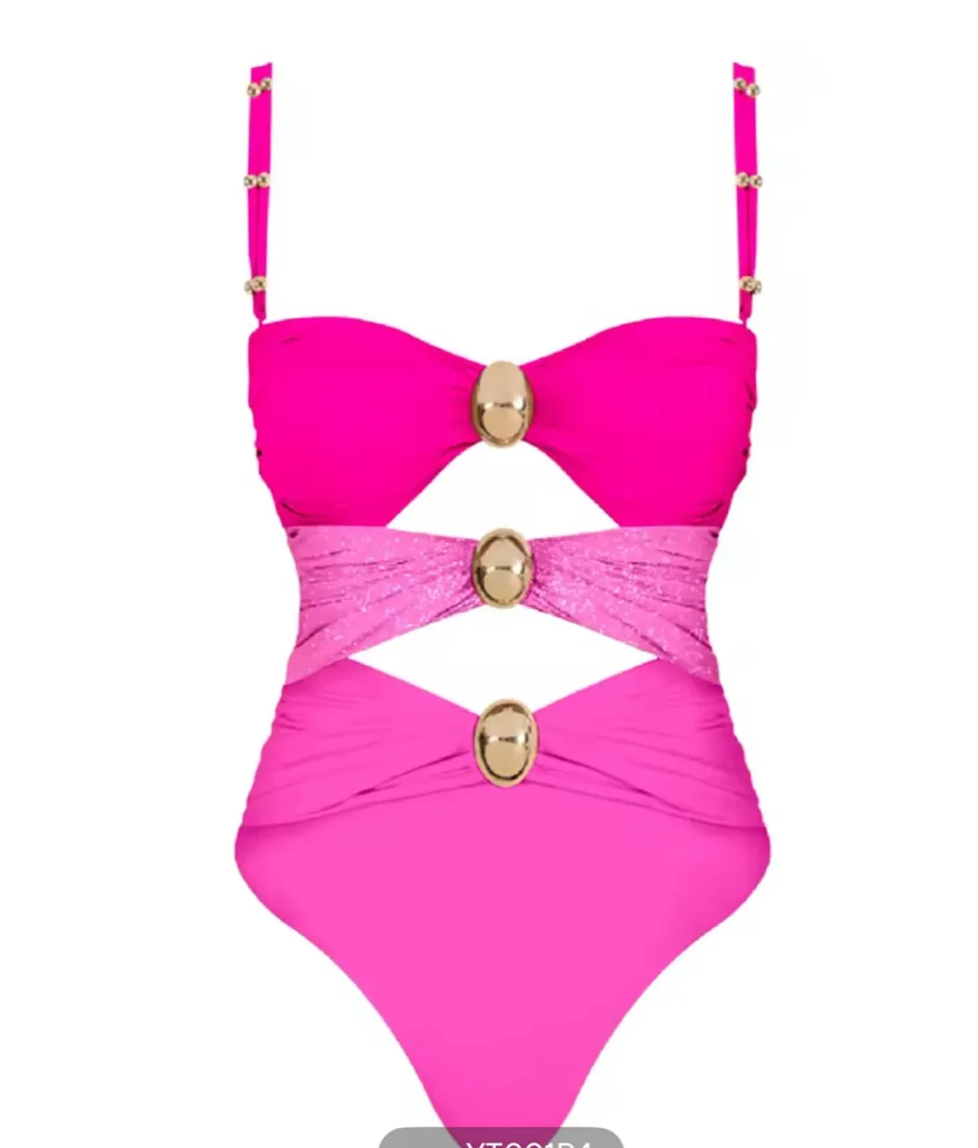 Maiô Feminino Pink com Detalhes Dourados