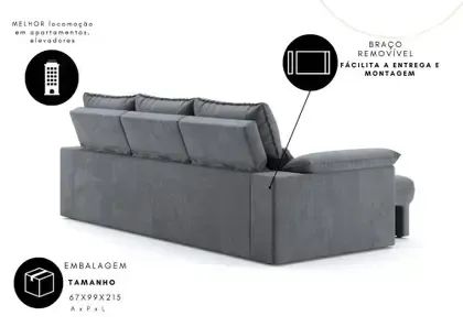 Sofá Retrátil e Reclinável 4 Lugares - Foto 5