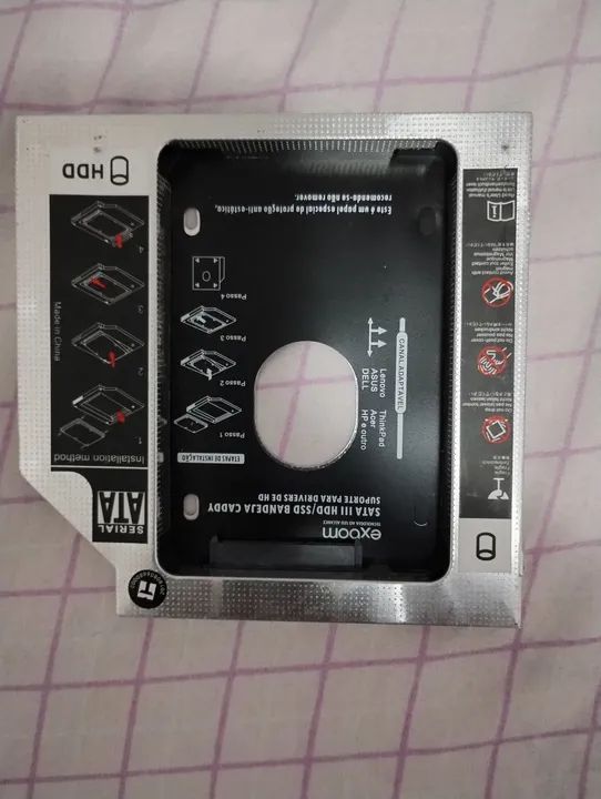 Bandeja Caddy SATA III HDD/SSD para Notebook