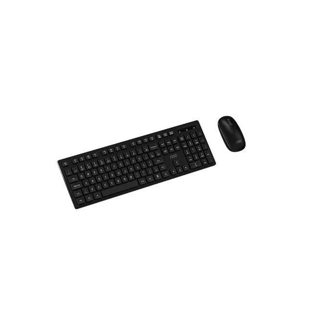 Kit Teclado e Mouse Sem Fio AOC 2.4G Wireless Set, Preto - KM300 BK, Nova, Lacrado