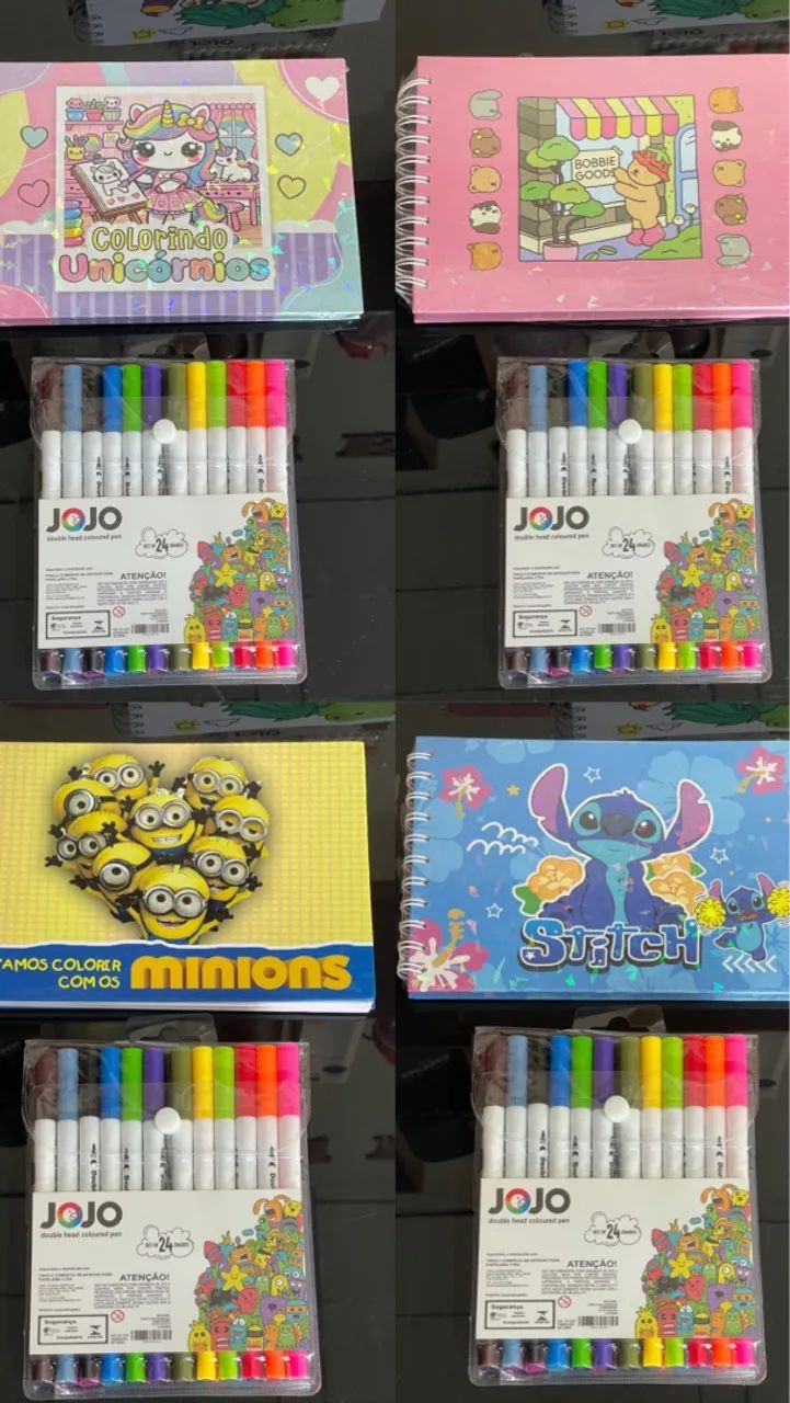 Livro Colorir Stitch Boobie Good Minions Unicórnio 