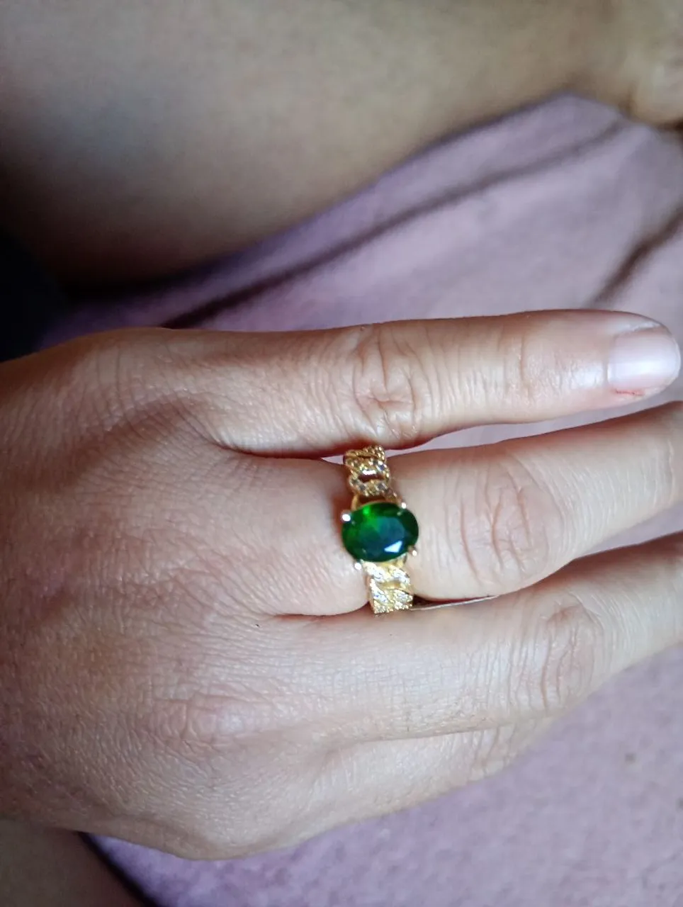 Anel Optimus com Pedra Verde