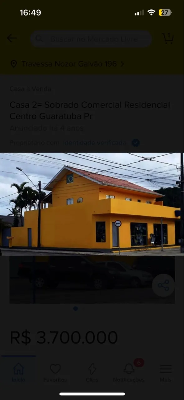 Imóvel Conercial e Residencial no Centro de Guaratuba-Pr