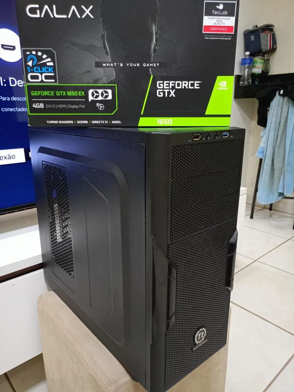 PC Gamer i3 8100, 12gb DDR4, SSD 500gb e GTX 1650.