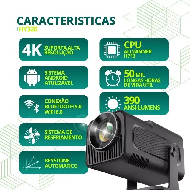 Projetor Portátil Magcubic HY320, Android 11, 390 ANSI, 4K - Foto 4