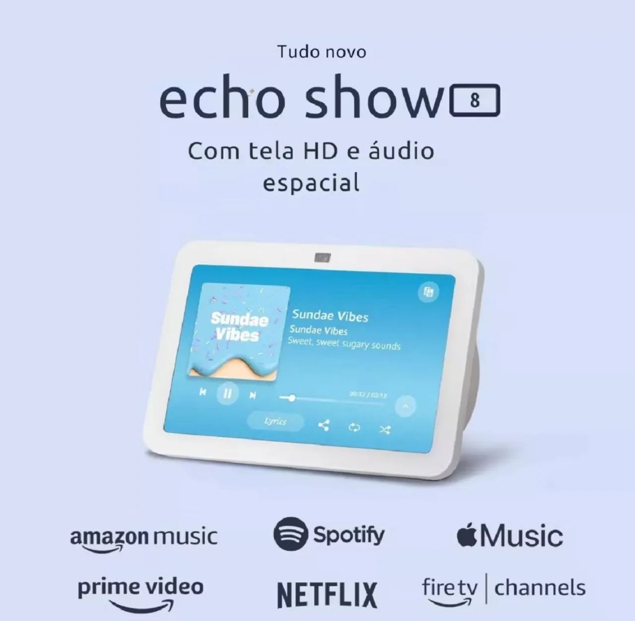 Alexa Echo Show 8, 3ª geração, mod 2023 - Preta - Foto 3