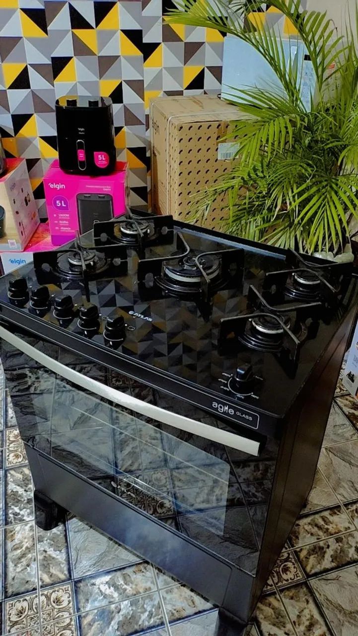 Fogão Atlas 5 bocas de vidro funcionando perfeitamente muito lindo . - Foto 6