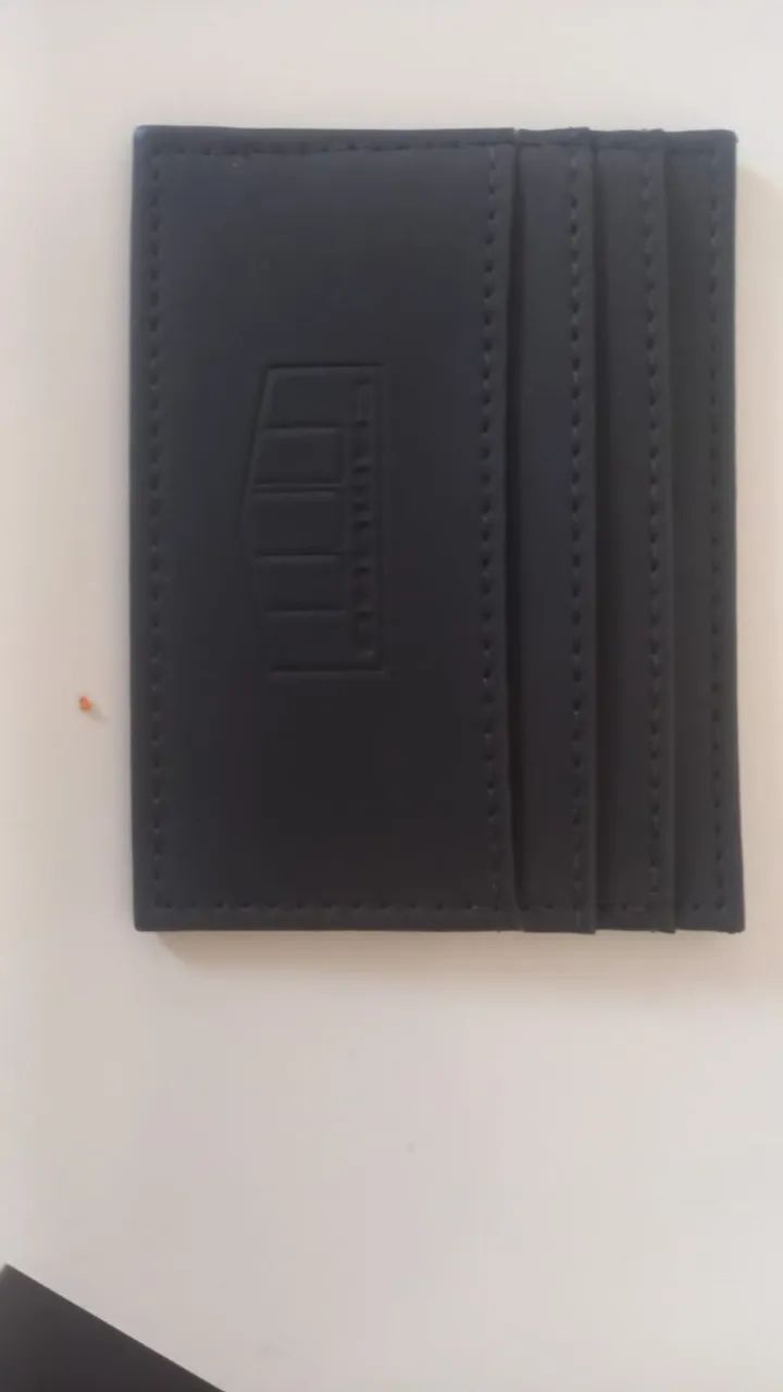 Porta Cartões em Couro Preto - Foto 2