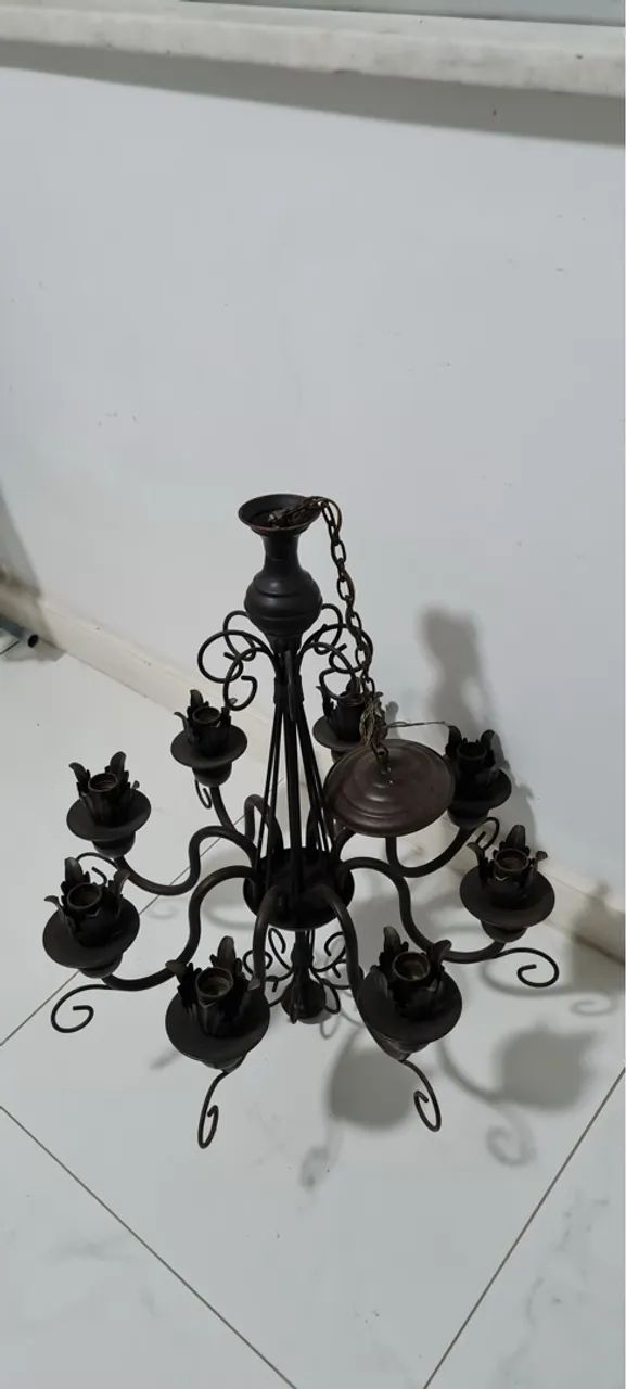 Maravilhoso lustre de metal comprado em Tiradentes MG - Foto 3