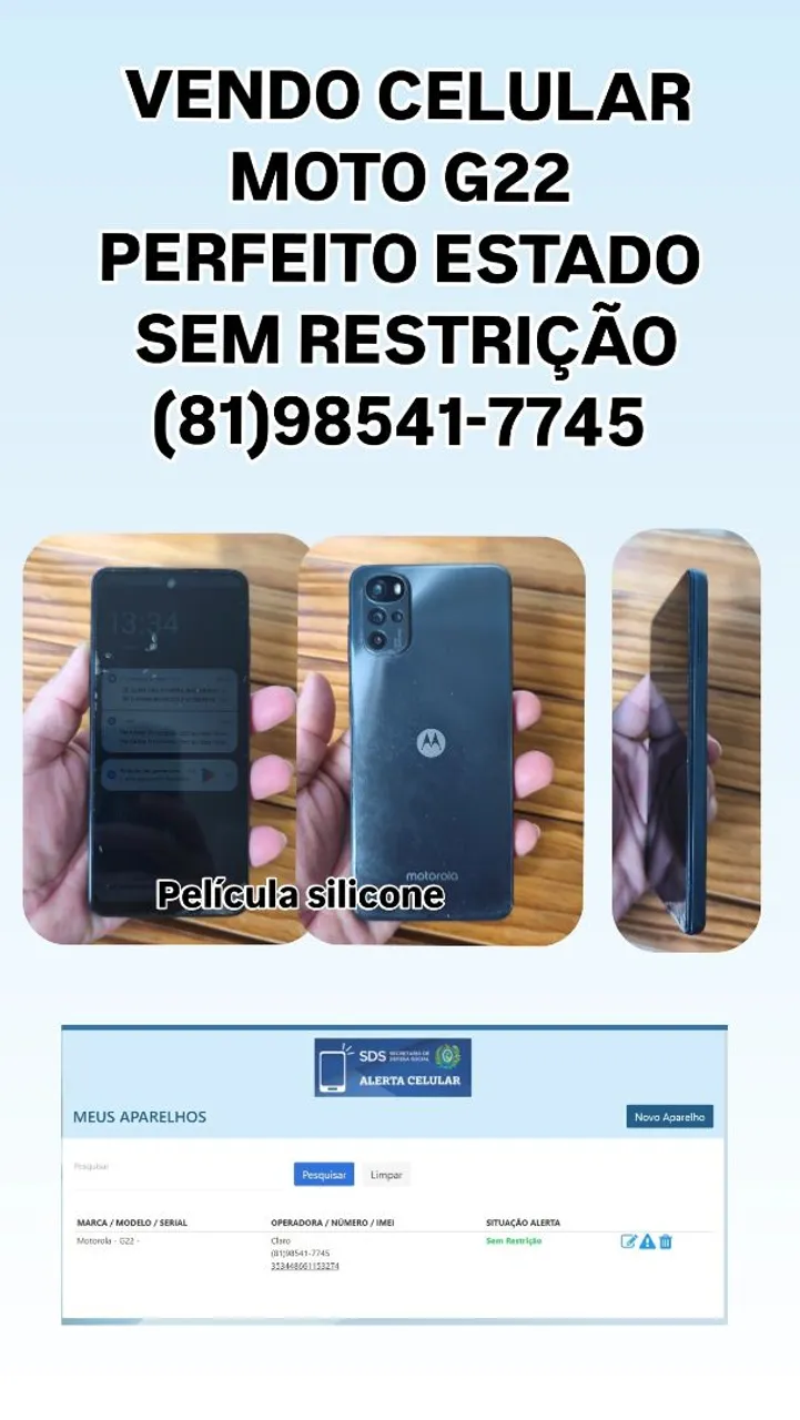 CELULAR MOTO G22