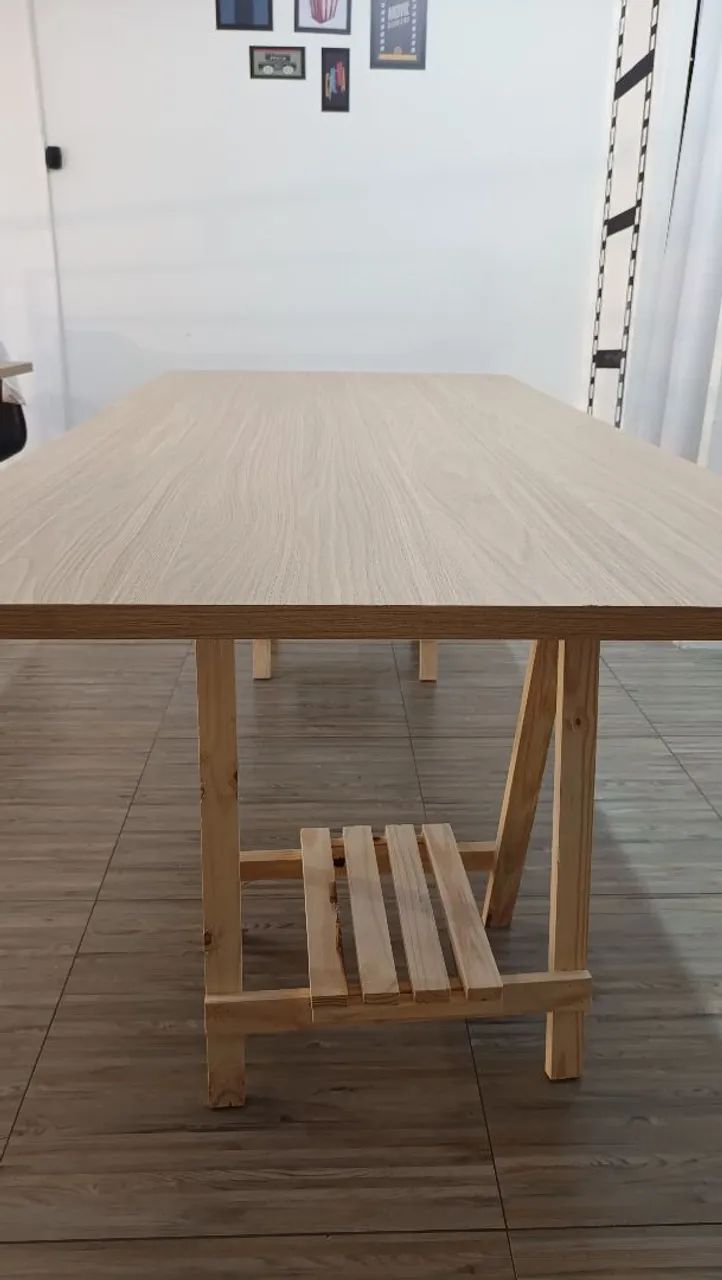 Mesa MDF  com cavaletes 210x100cm  - Foto 5