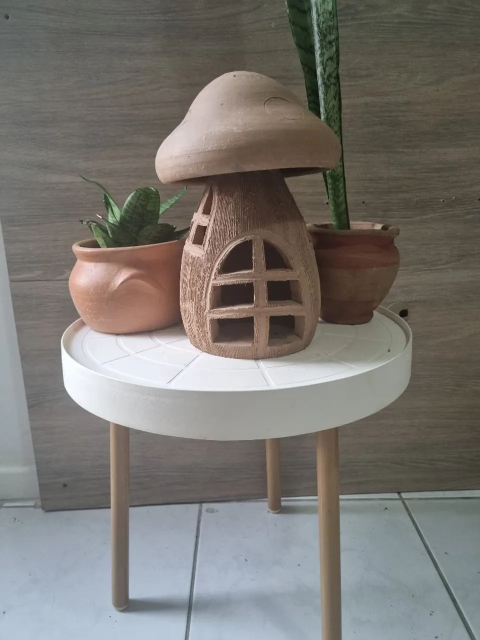 Enfeite de Jardim Casa Cogumelo e Vasos Decorativos