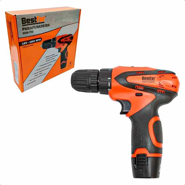 ARAFUSADEIRA BESTFER 12V 3/8POL C/1 BATERIA E CARREGADOR