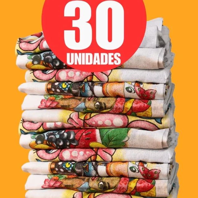 kit 30 unidades pano de prato estampas diversas