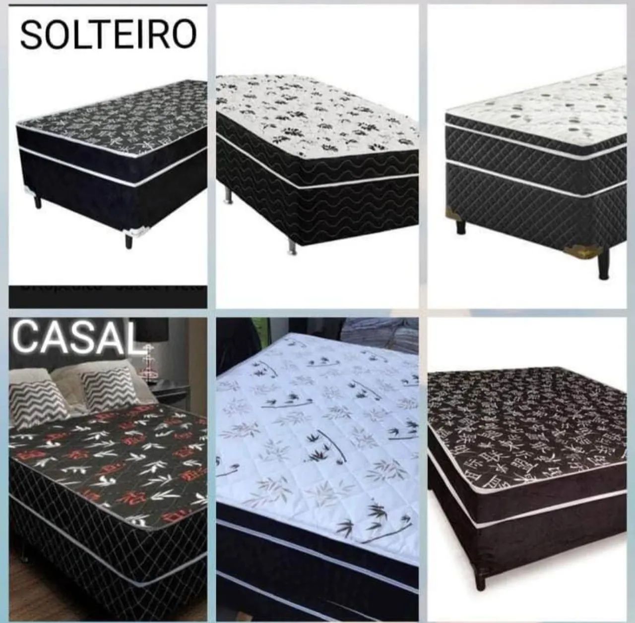 Camas Box Solteiro e Casal - Diversos Modelos e Estampas