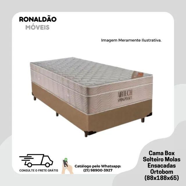 Cama Box Solteiro Molas Ensacadas Ortobom - Entrega Rápida! 